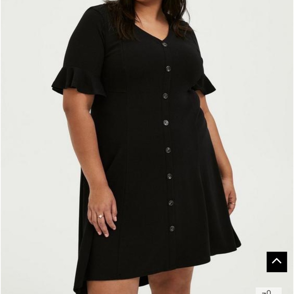 Torrid Black Rib Button Hi-Lo Dress